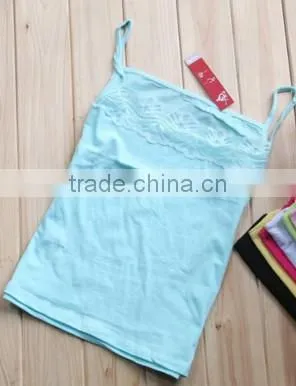Women Lace spaghetti strap tank top tshirt