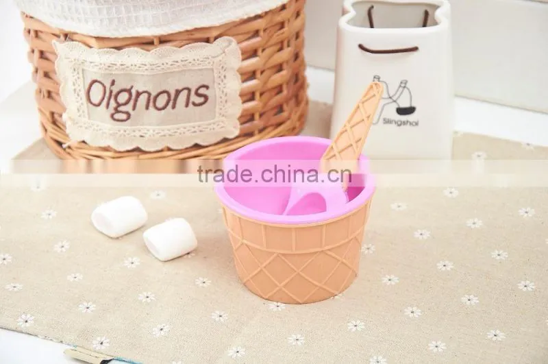PS ice cream cup,ice cream cup with spoon