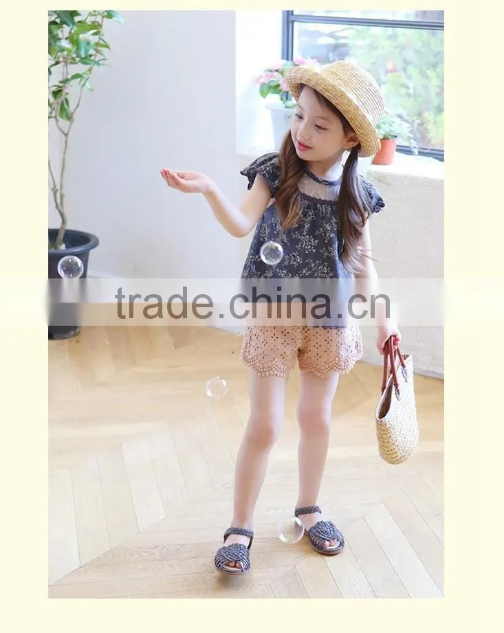 Wholesale Baby Girls Lace Sequin Cotton Shorts Childrens Boutique Clothing