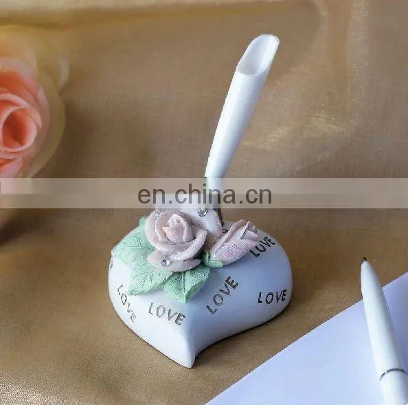 Exquisite rose design resin guest book set wedding table decoration