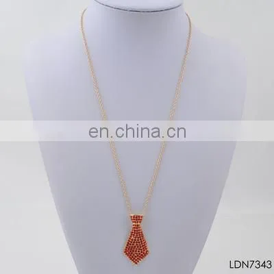 Hot style crystal necktie pendant necklace