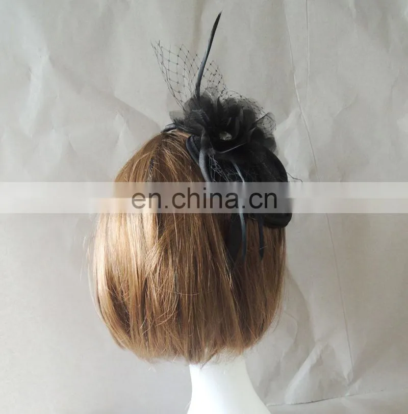 High Quality Wedding Black Fascinator haiband for women
