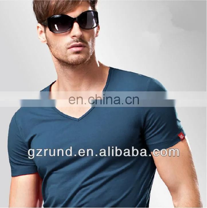 Summer new men's solid color cotton short-sleeved china manufacturer t shirt model-