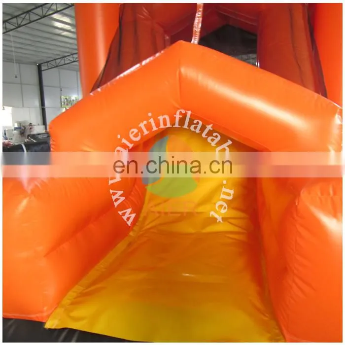 Hot sale inflatable castle house with slide / cute colourful inflatable jumping castle / smiley kids castle tent