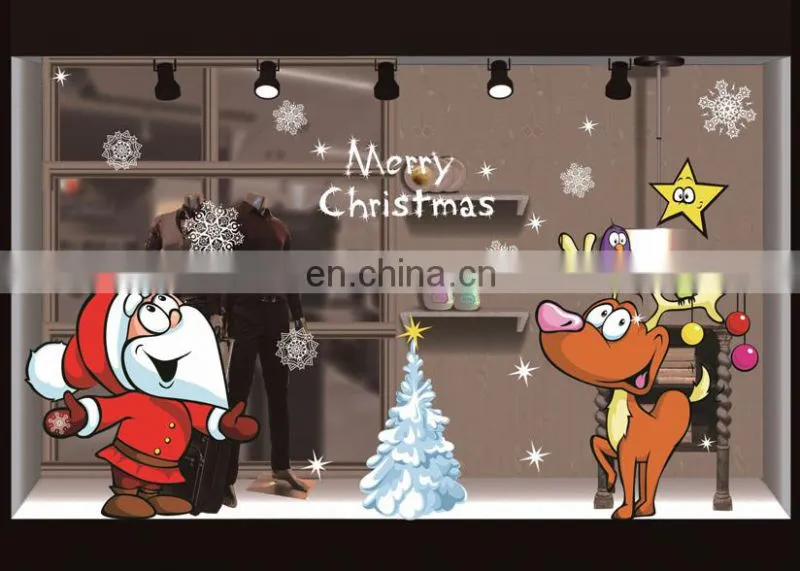 2017 new Christmas decotation wall sticker ,Christmas shop window sticker, christmas glass window stick