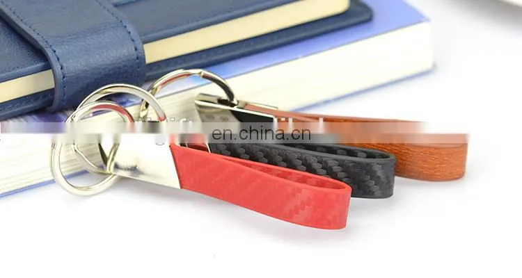 Custom logo metal and leather key chain