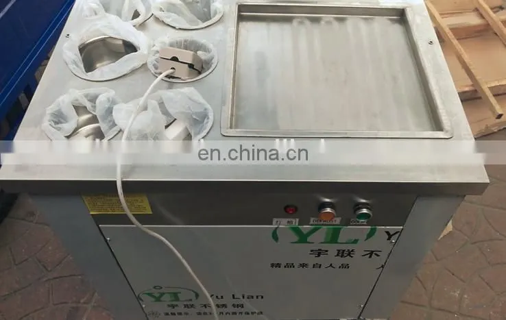 8-10L/H 1pan Ice Pan Fryer Rolling Fried Yogurt Frying Fried Ice Cream Roll Machine Roller Maker