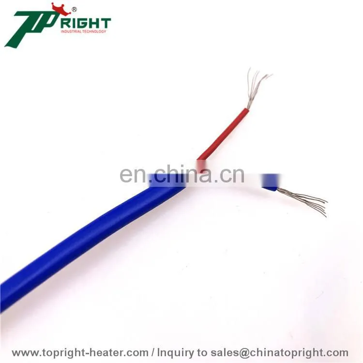 2x0.65mm red-yellow Type K thermocouple extension wire