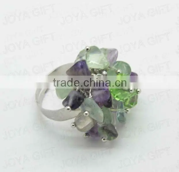 Magneite Chip stone Stretch Seed Glass beads Ring