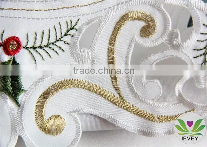 Christmas home textile tablecloth hand embroidery designs tablecloth lmzc1001(3)