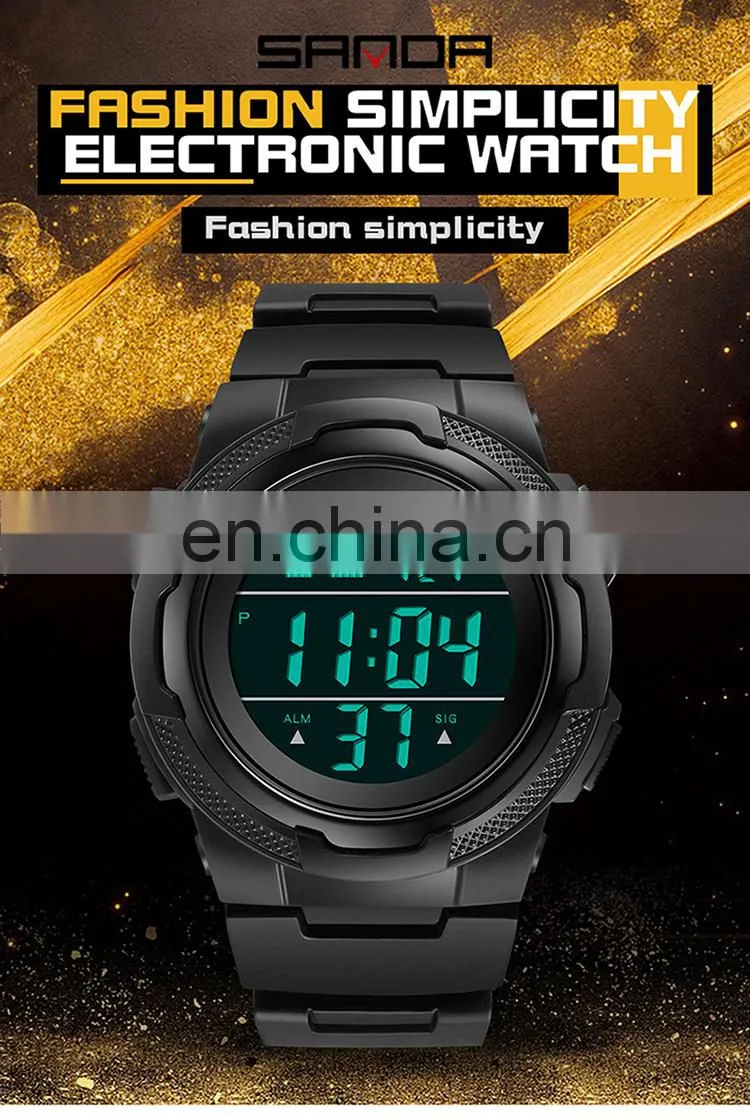 Sanda 2012 Private Label Electronic Mens Fashion Watch Waterproof Luminous Alarm Sport LED Digital Watches