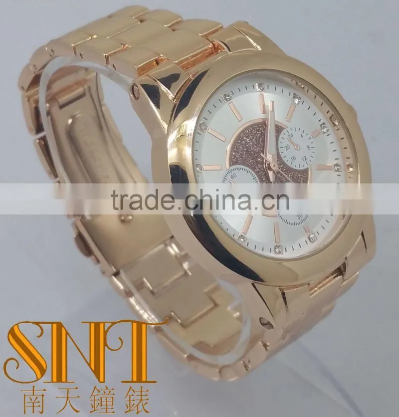 SNT-0025 rose alloy case, rose gold stainless steel watch