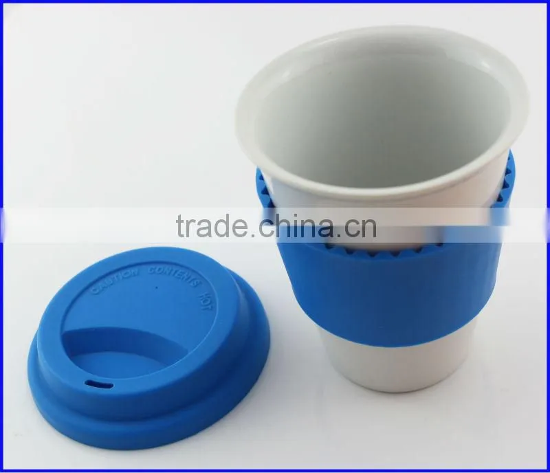 Custom Ceramic Travel Mug with Silicone Handle