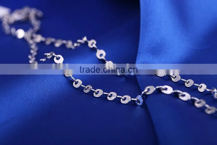 hot selling simple design fashion jewelry rhodium plated cheap short cable chain necklace