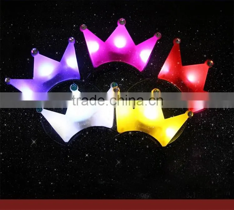 Children Kids Party Birthday Festival LED Light Cap Hat Crown King/ Princess Girls Handmade Headband