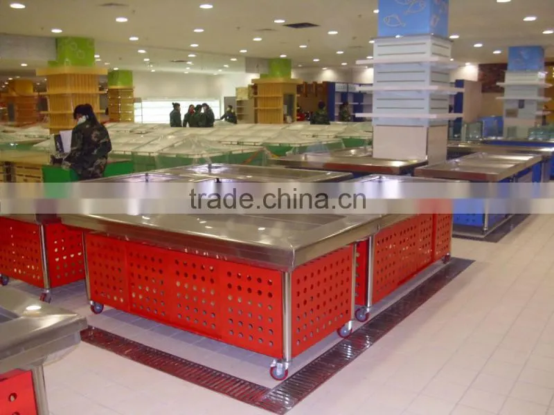 APEX fish seafood countertop display cooler for supermarket retailer