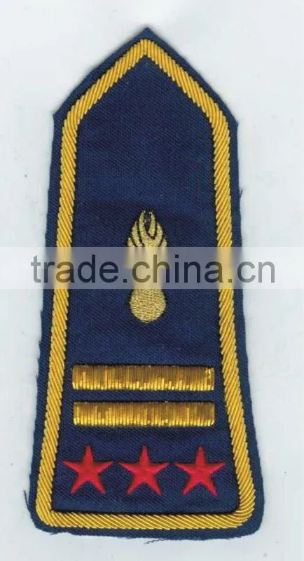 Hand Machine Embroidery Bullion wire Cap Visor Blazer Badges