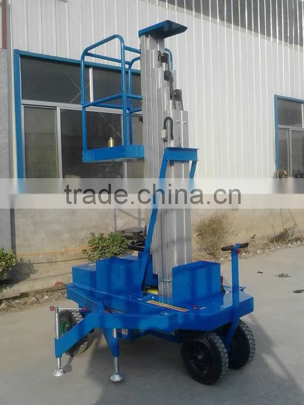 hydraulic single mast aluminum one man lift platform/mobile aerial Aluminum elevated work platform