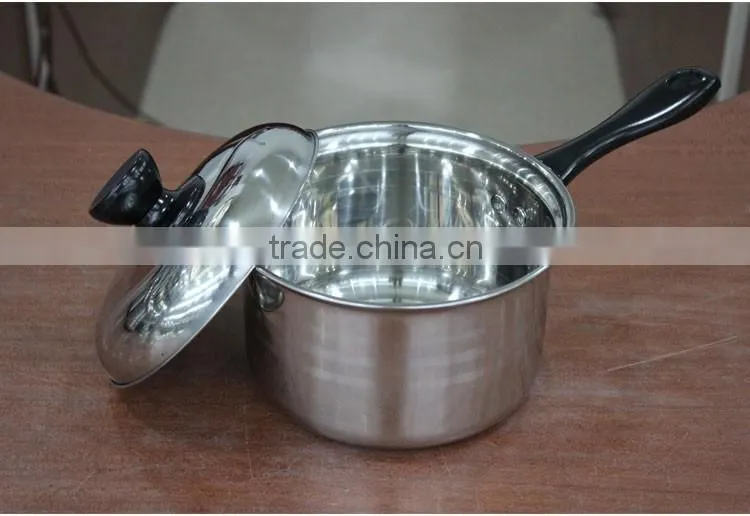 stainless steel capsuled bottom saucepan/ milk boiling pot/ stock pot in cookware