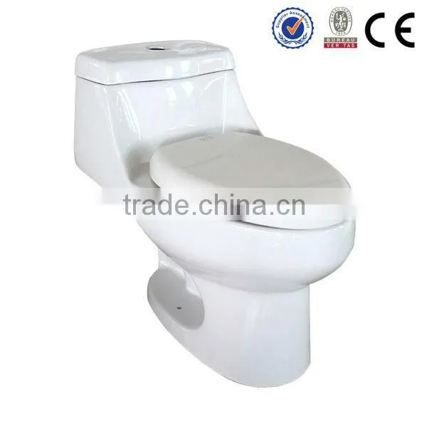 Dual push one-piece toilet water closet flush