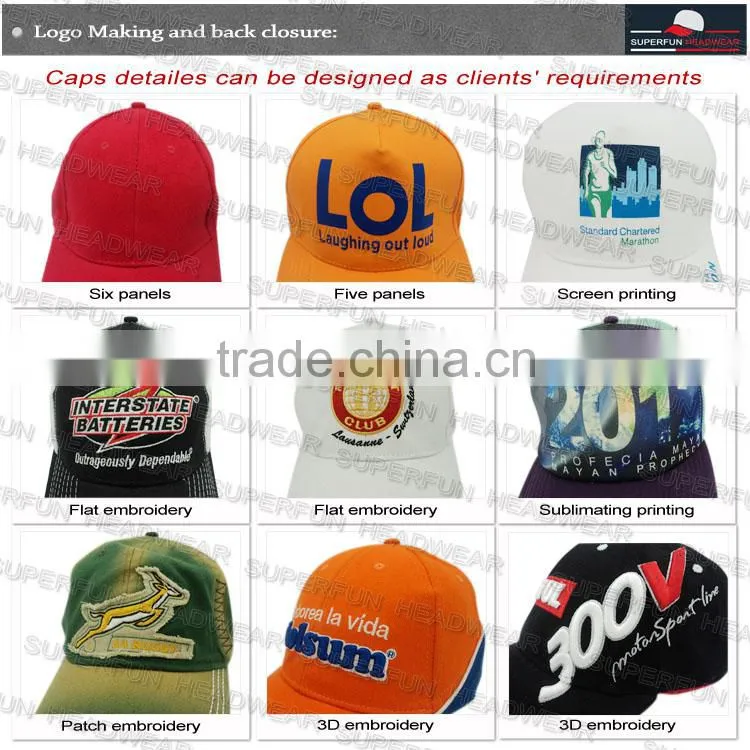100% cotton embroidery cute logo LED cap