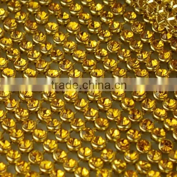 120x45cm Hot Fix Crystal Rhinestone Strass Aluminum Setting Mesh Sheets Trimming