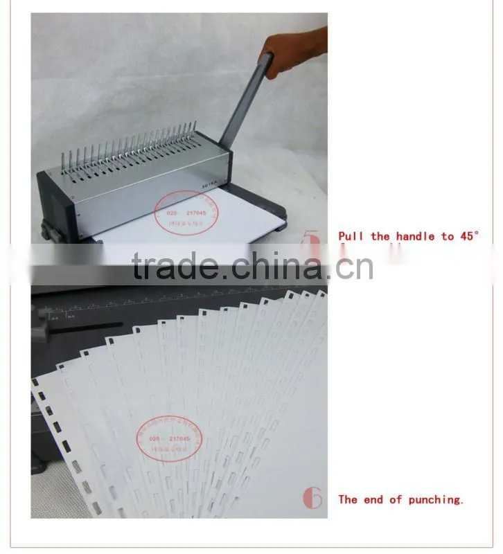 Plastic comb ring binder machine