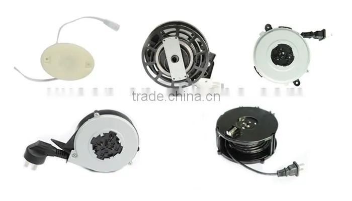 3 pins extension power cord reels and spring retractable cable reel