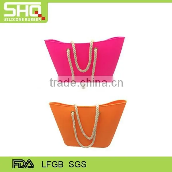Factory direct wholesale selling silicone handbags silicone shopping bag silicone beach bag tote bag