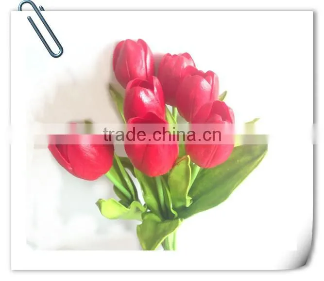 Long stem and low price pink artificial tulip wholesale