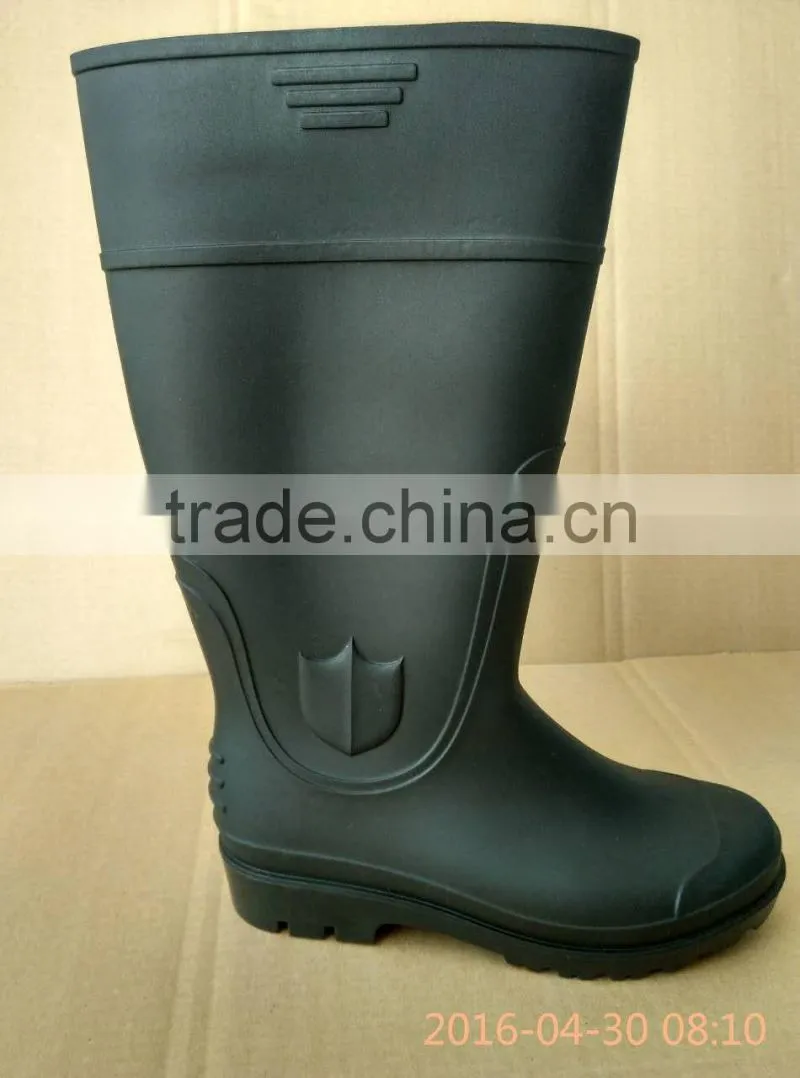 Men Clear PVC Rain Boots With Steel Toe Cap And Steel Midsole 1355