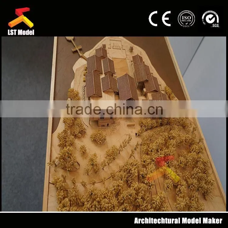 real estate architectural model making with miniature people and tree decoration