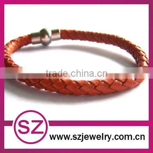 pub0036 new fashion leather wrap magnetic clasp bracelet
