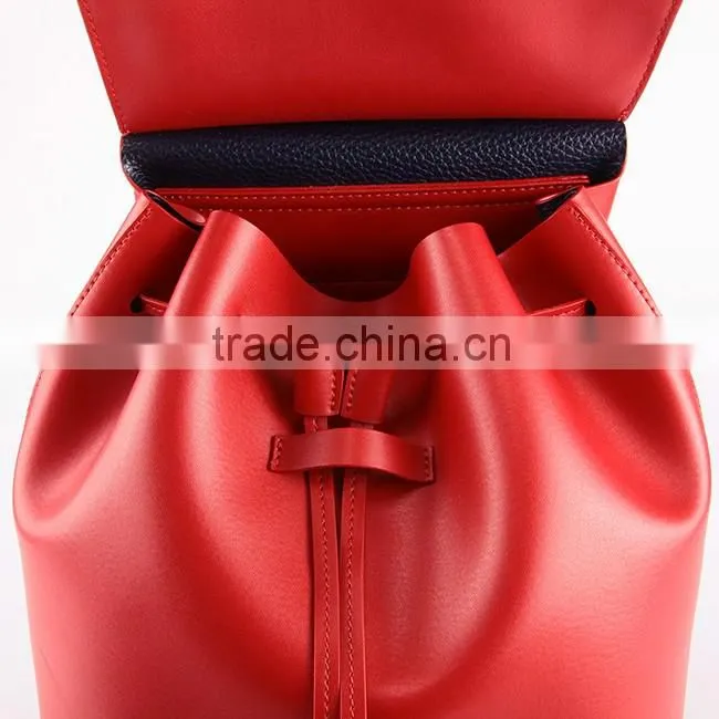 4772 Wholesale Trendy Design Red PU Material Fashion Waterproof Ladies Backpack