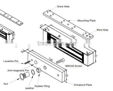Alibaba Wholesale 180kg 350Lbs Holding Force electro magnetic door lock PY-EL5-2