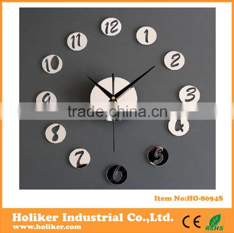 Fashion custom acrylic mirror wholesale with quartz movement
