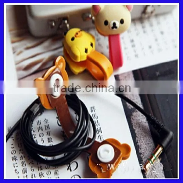2014 Fashion fish bone shape silicone earphone cable winder