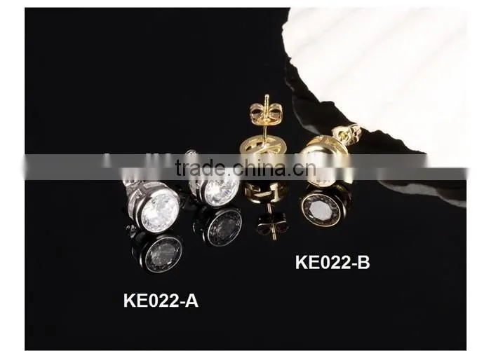 2016 design round cubic zircon copper women earring