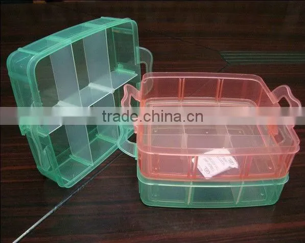 Plastic pretty compartment storage box with handle for outdoor storage box