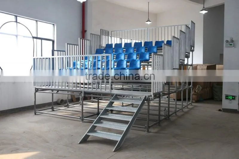 pool hall manumotive bleacher with plastic chair