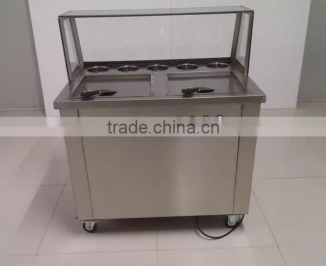 Durable instant fry pan ice cream machine