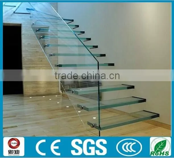 Tempered glass floating stairs made in China--YUDI