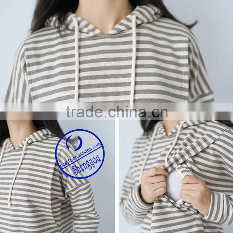 Woman maternity hoodie, pregnant breastfeeding hoodie, maternity top
