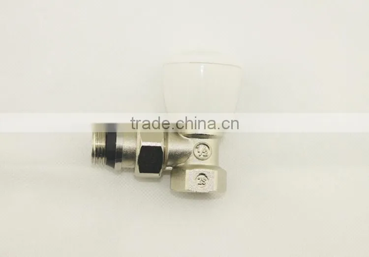 Bathroom Kitchen Polished Copper Angled Towel Radiator Stop Valve Taps