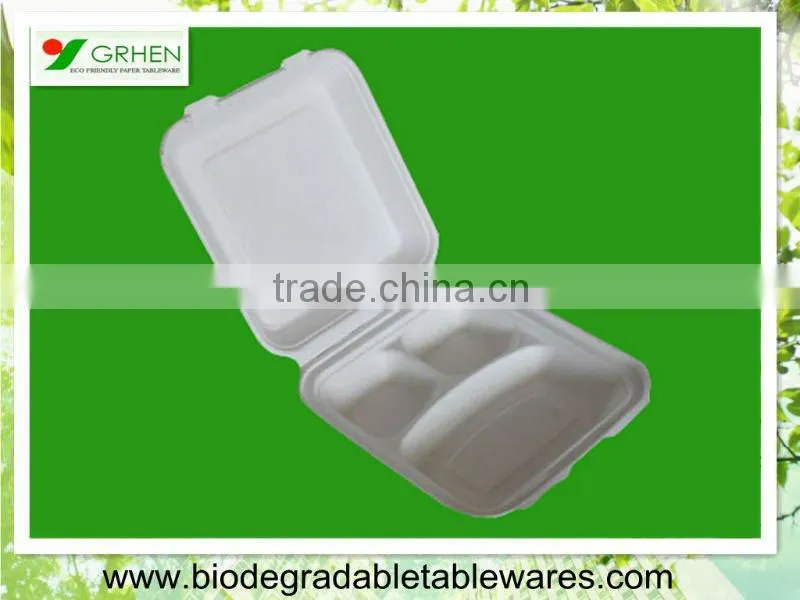 FDA biodegradable eco-friendly disposable food container,food tray,3 compartment food box