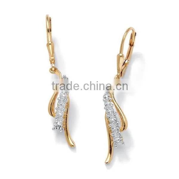 18k Gold over Silver Diamond Accent Earrings beautiful designed earrings