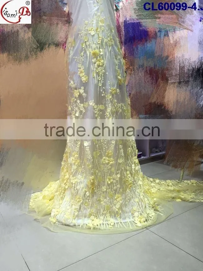 CL60099 Modern design good quality 3d flower lace embroidered fabric,african french lace fabric
