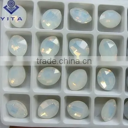 marquise point back fancy white snow opal color crystal beads rhinestones for jewelry fashion