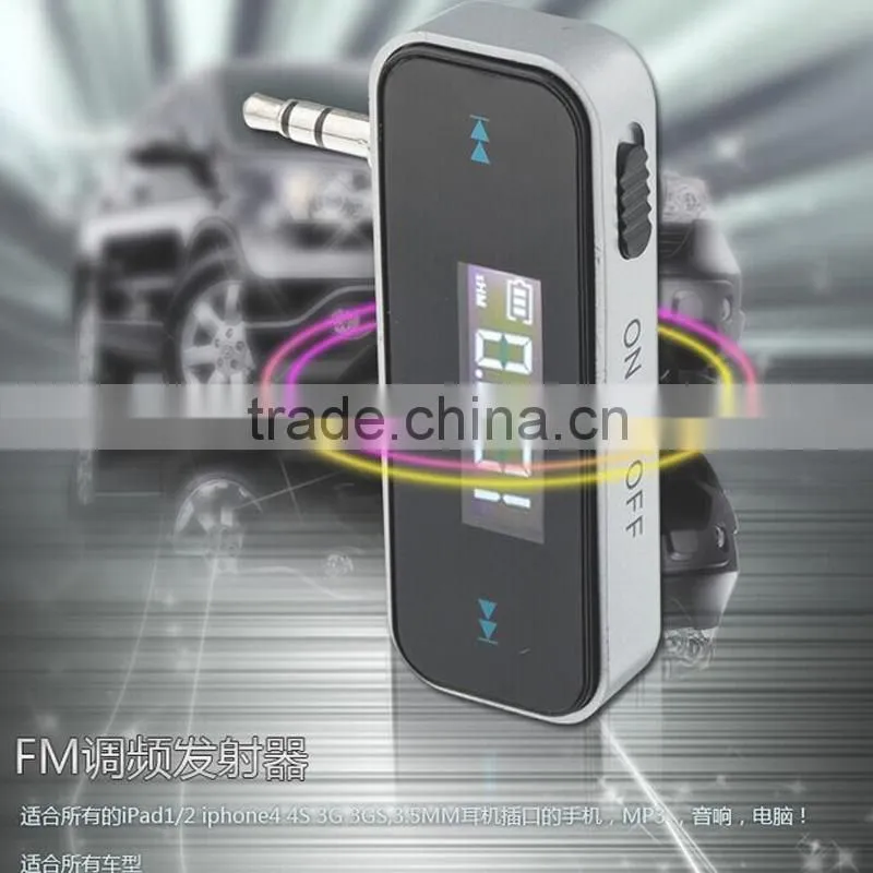 newest mini protable FM audio transmitter adapter receiver for car handsfree phone handsfree