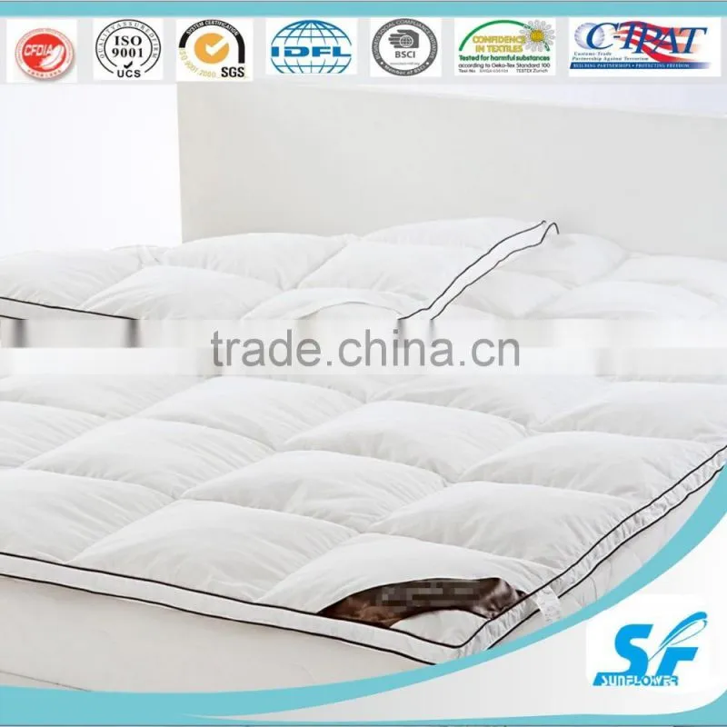 wholesale 100%cotton double layer mattress topper with elastic